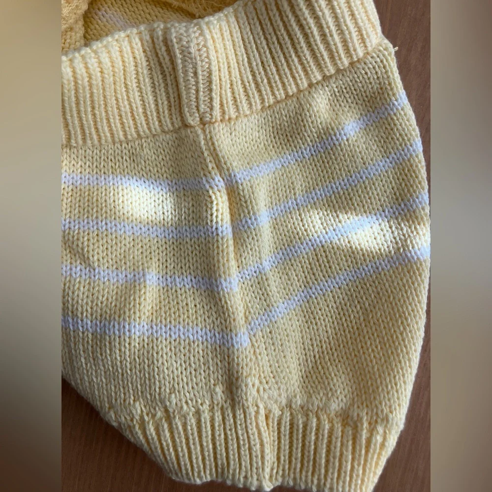 Fin + Vince Banana Yellow Striped Knit Baby Bloomers 0-3m